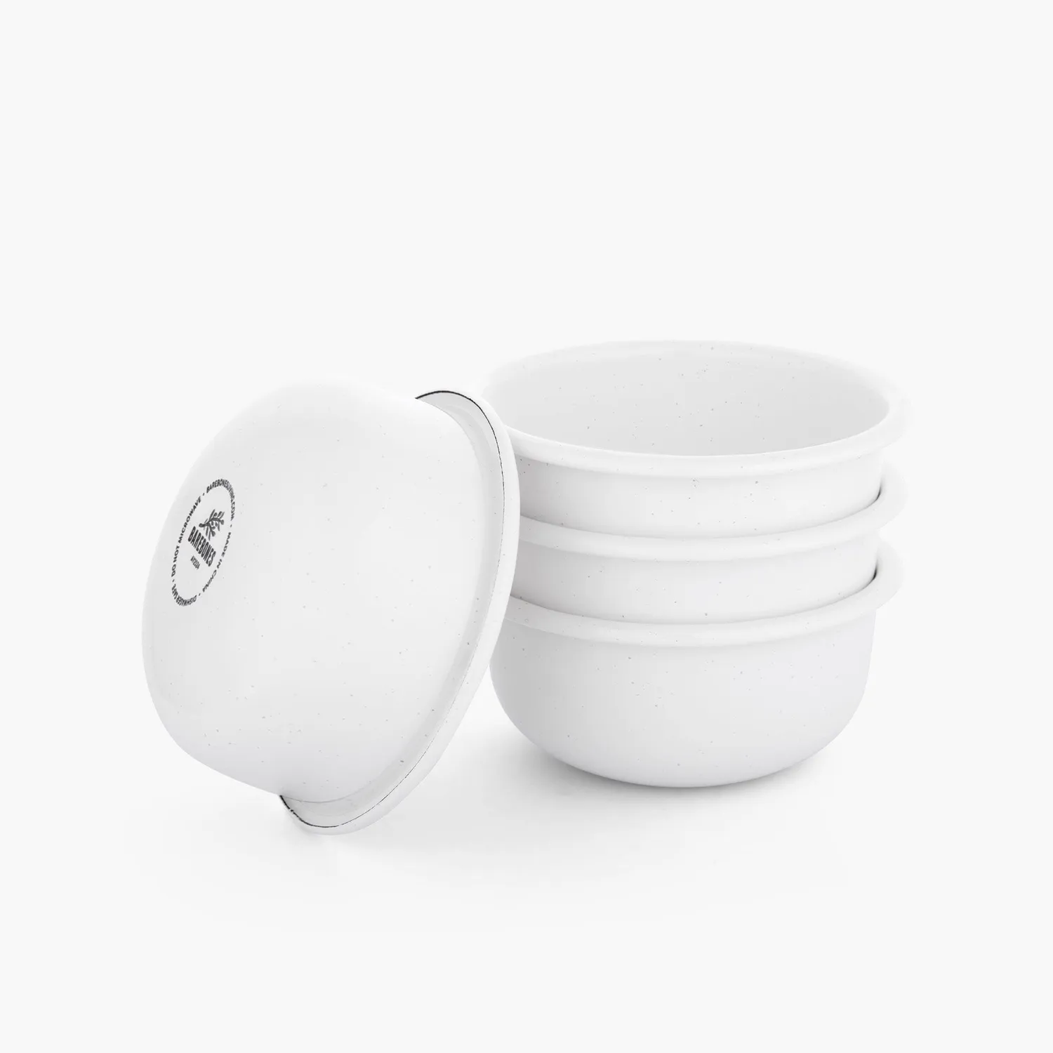 Bare Bones Living Rolled Enamelware Side Bowl emaille kommen Soft White